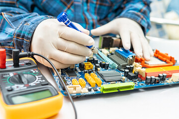 Repairing and upgrade circuit mainboard of notebook, electronic, computer hardware and technology...