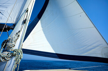 Fototapeta premium yacht on the water closeup