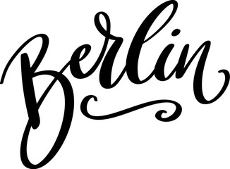 Berlin, hand lettering phrase, poster design, calligraphy vector illustration