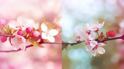 Fototapeta na wymiar decorative sakura cherry blossom petals wallpaper design