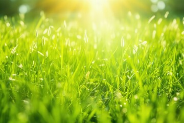 Fototapeta premium realistic herbal green grass photography for garden or lawn