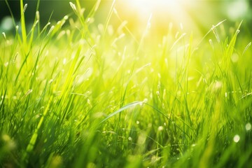 Obraz premium eco friendly realistic and fresh green grass field photography