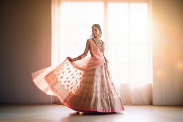 beautiful indian bride in a red designer lehenga photography