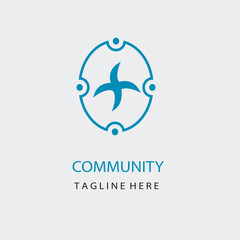 Abstract togetherness and community symbol logo design, modern  broad social connection icon business logo design.