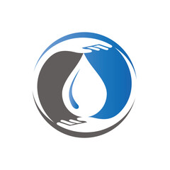 hand with drop water