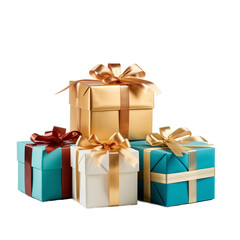 Christmas Gifts, for Happy New Year on transparent png. Ai generative.