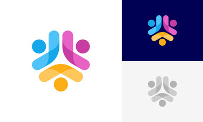 Community people, Social community, Human family logo abstract design vector