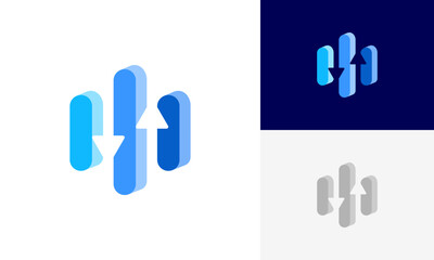 Financial growth chart logo design vector