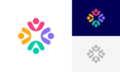 Community people, Social community, Human family logo abstract design vector