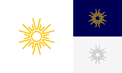 Sun simple abstract logo icon design vector