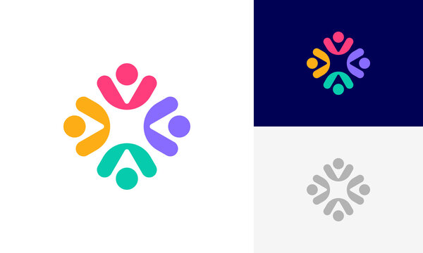 Community people, Social community, Human family logo abstract design vector