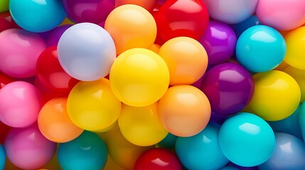 background with Vibrant Balloon Celebration with Numerous Colorful Inflatable Toys generated by AI tool 