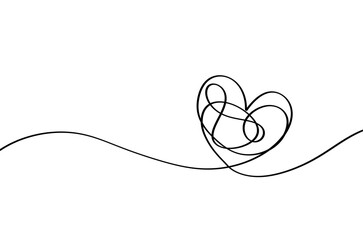 illustration of a heart continuous line element