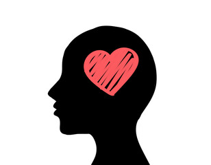 person with heart brain