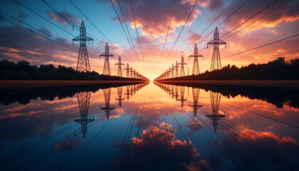 Powering Progress. Unveiling the Essential Role of the Electricity Grid in Energy Infrastructure - obrazy, fototapety, plakaty