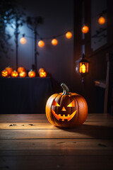 Fototapeta premium halloween blured background empty table 