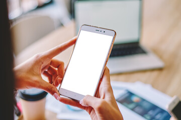 mobile phone with mock up connected to 4g wireless for browsing web pages online