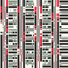 Black, Gray, Red and White Glitch Effect Textured Broken Striped Pattern
