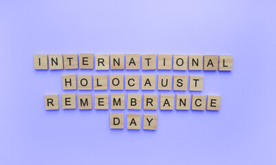 January 27, International Holocaust Remembrance Day, minimalistic banner with the inscription in...