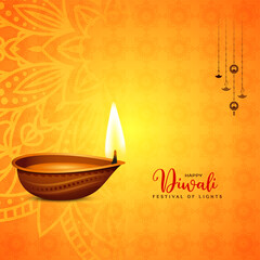 Happy Diwali religious Indian festival decorative background