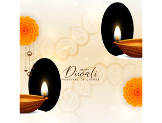 Elegant Happy Diwali Indian festival greeting card background