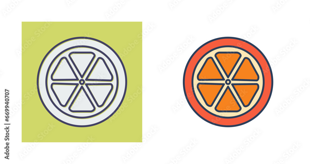 Poster orange slice vector icon