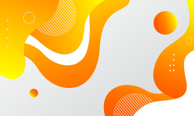 Abstract orange liquid background. Fluid shapes composition. Vector illustration