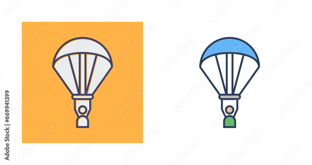 Poster paragliding vector icon