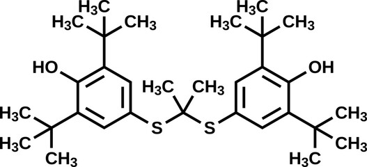 Probucol structural formula, vector illustration