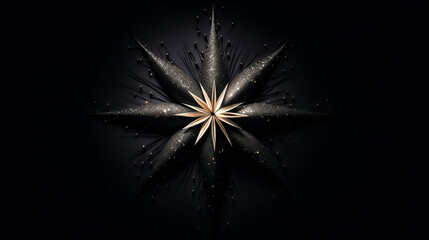 A star of Bethlehem shines brightly as a cross on a black background in this captivating image.