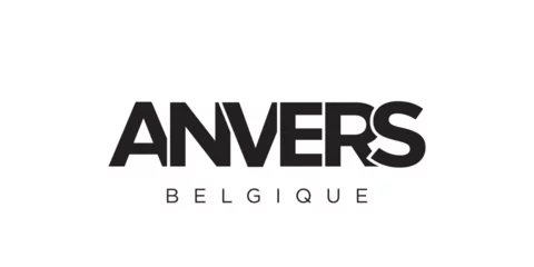 Crédence de cuisine en verre imprimé Anvers Anvers in the Belgium emblem. The design features a geometric style, vector illustration with bold typography in a modern font. The graphic slogan lettering.