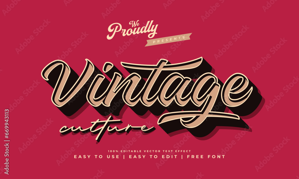 Fototapete vintage retro editable text effect alphabet font typography typeface