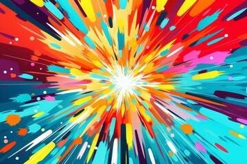 vibrant pop art explosion of colors and forms, Generative AI