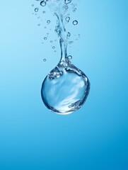Water drop isolated on blue background AI