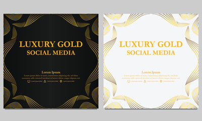 golden floral social media template. suitable for social media post, web banner, cover and card