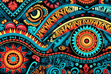 Fototapeta premium Beautiful bright ornament with patterns.
