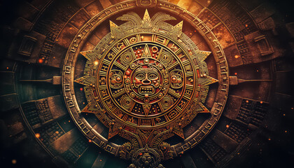 The ancient Mayan calendar in Mexico - obrazy, fototapety, plakaty