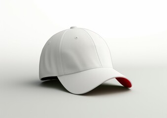 White baseball cap on white background isolated. Front, side views.