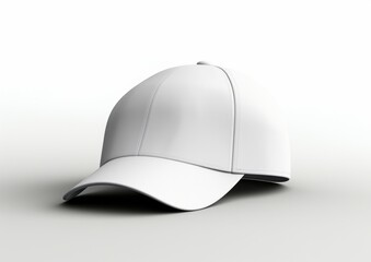 White baseball cap on white background isolated. Front, side views.