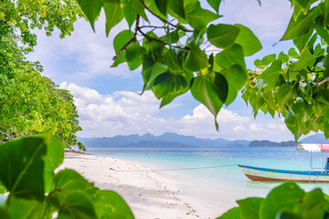 Beautiful sand beach on Koh Wai island, Trat province, Thailand 