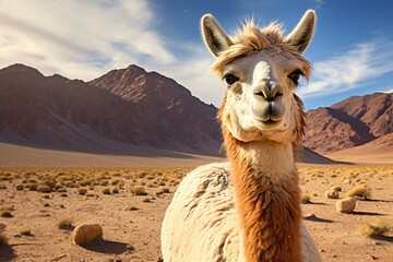 llama in an arid environment. Generative AI
