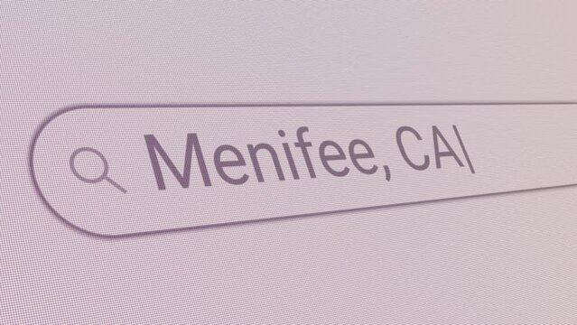 Search Bar Menifee CA 
Close Up Single Line Typing Text Box Layout Web Database Browser Engine Concept
