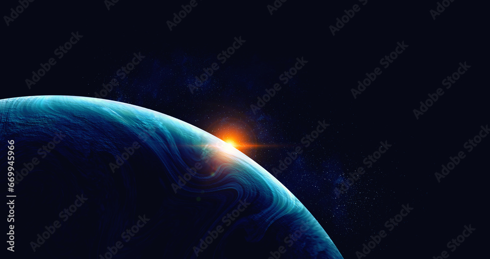 Wall mural image of planet in outer space.