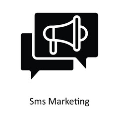 Naklejka premium Sms Marketing vector solid Design illustration. Symbol on White background EPS 10 File 