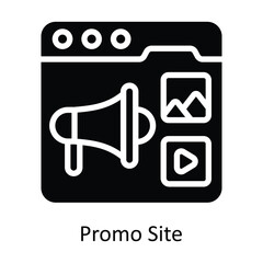Promo Site vector solid  Design illustration. Symbol on White background EPS 10 File 