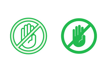 Obraz premium Stop icon set. stop road sign. hand stop icon vector