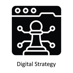 Digital Strategy vector solid  Design illustration. Symbol on White background EPS 10 File 