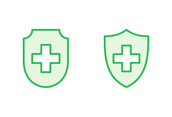 Health insurance icon set. Insurance health document icon