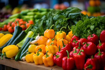 Farmers Market. Colorful Display of Fresh Produce at a Local Market