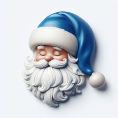 santa claus blue hat isolated white